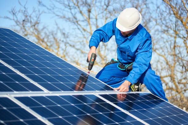 Consultant reviewing solar plans